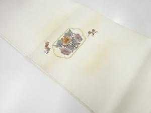 アンティーク　相良刺繍花模様袋帯（材料）